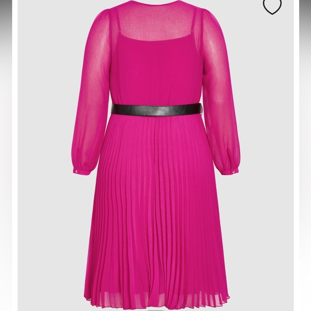 NWT City Chic Precious Pleat Dress in pink color in size XXL (size 24 US) - Picture 3 of 8